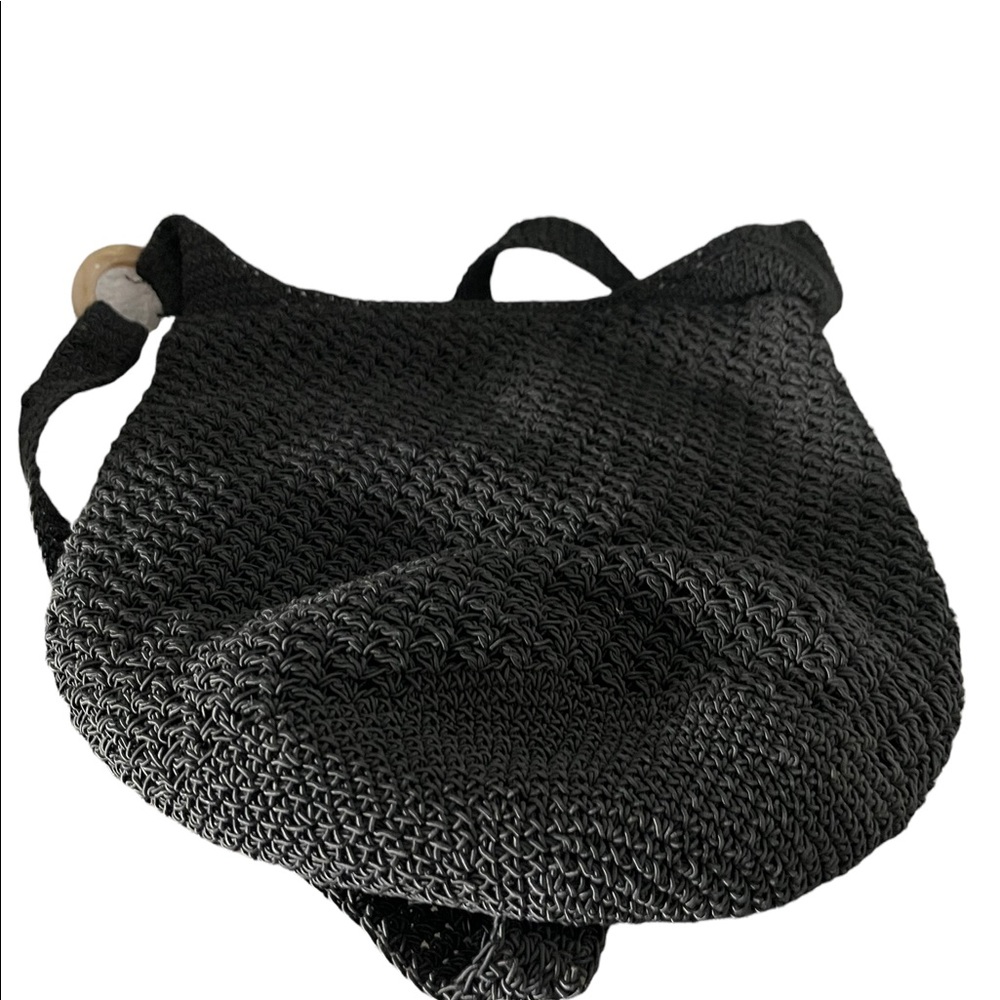 Chain Weave Pattern Lined Black Crossbody/Shoulde… - image 5